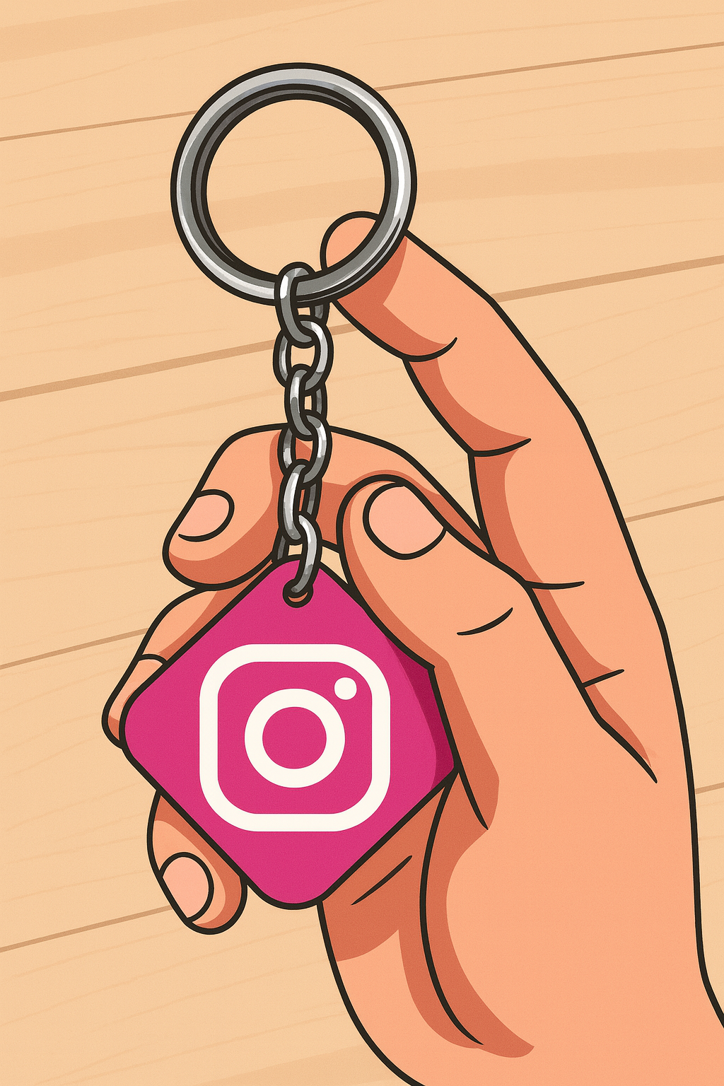 Porte-clés NFC Instagram - Quantité au choix